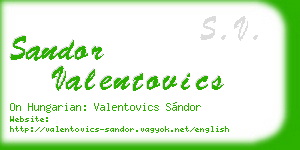 sandor valentovics business card